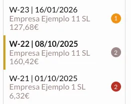 Diferentes estados de una oferta